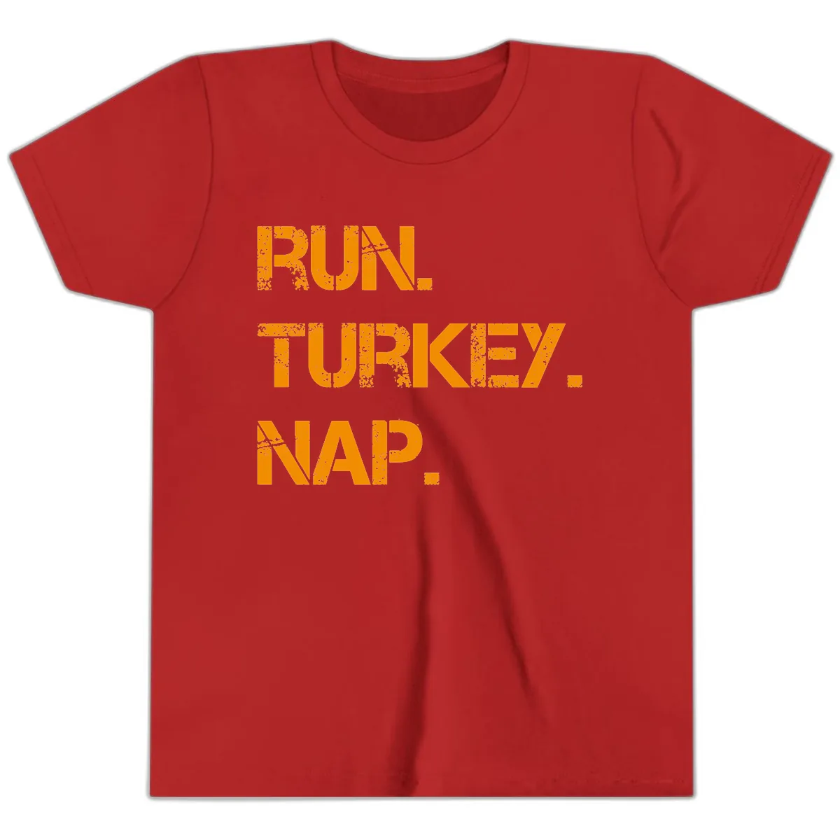 Run Turkey Nap Performance Youth T-Shirt in Red
