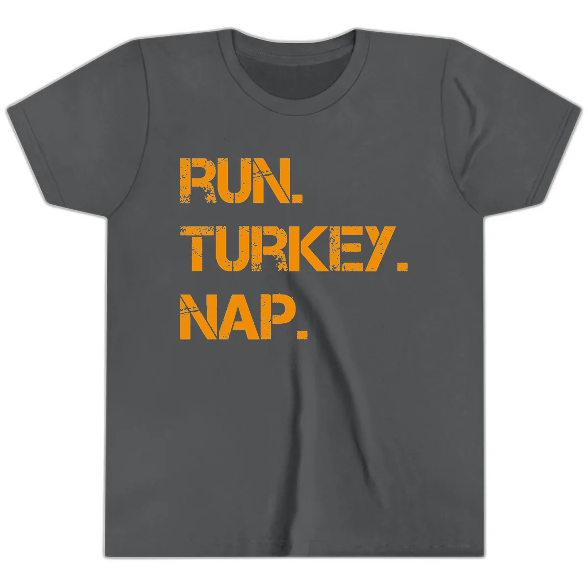 Run Turkey Nap Performance Youth T-Shirt in Asphalt