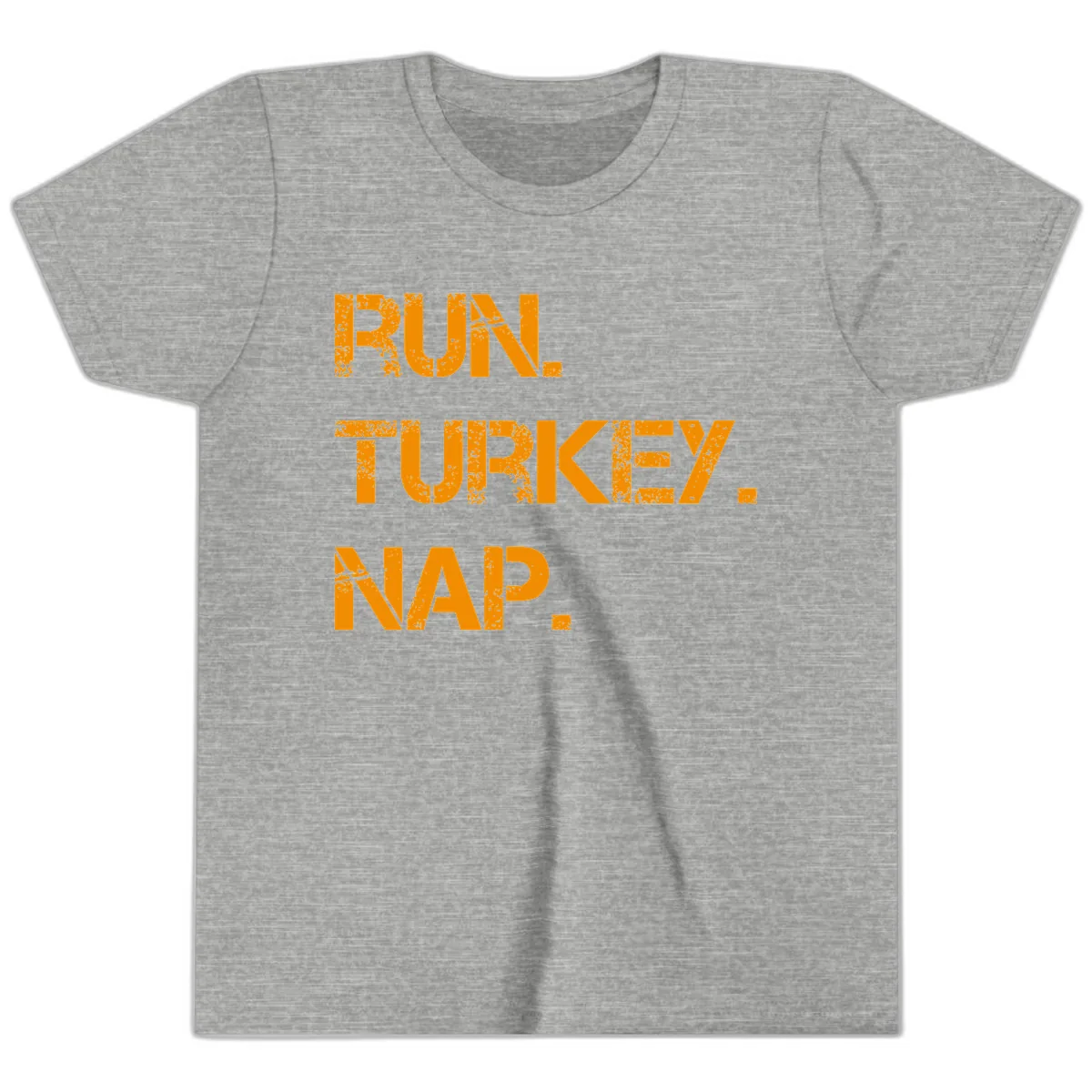 Run Turkey Nap Performance Youth T-Shirt in Athletic Heather