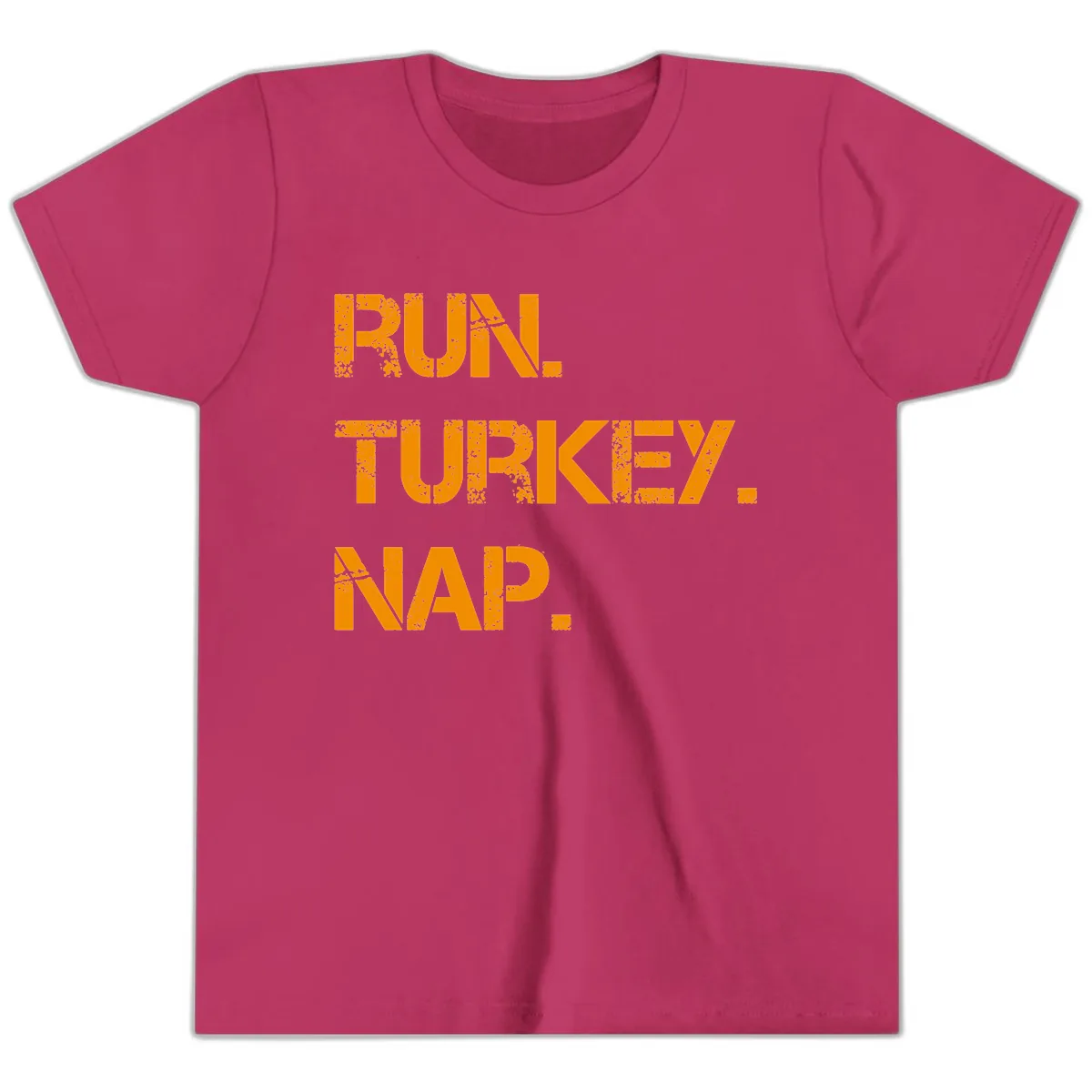 Run Turkey Nap Performance Youth T-Shirt in Berry