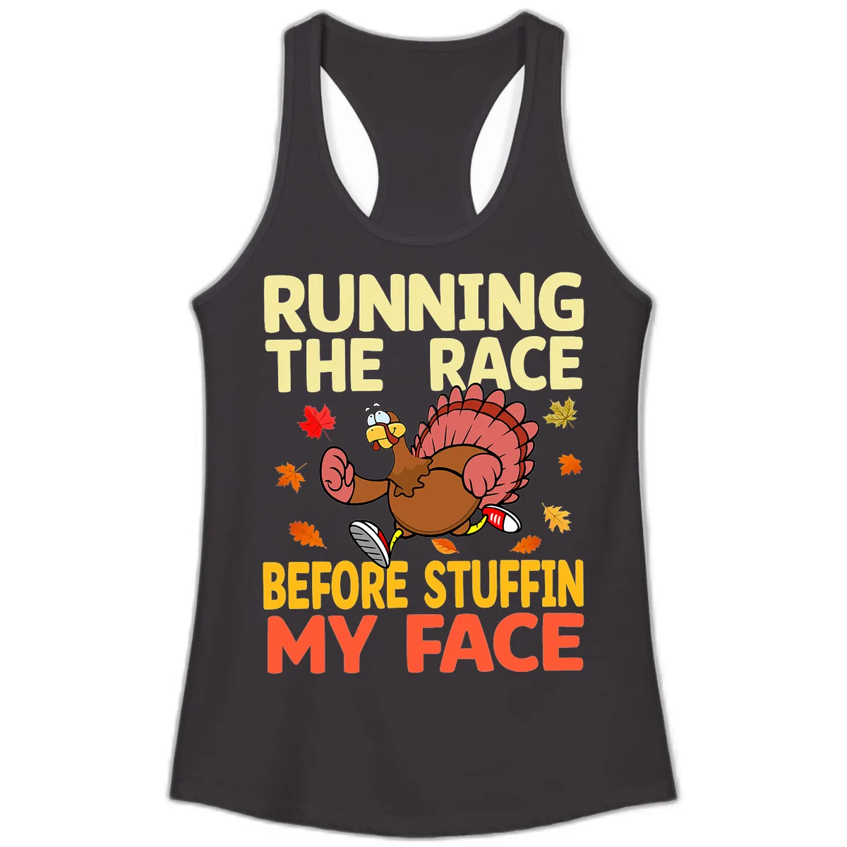 Running The Race Before Stuffin My Face Ladies Tank in Black