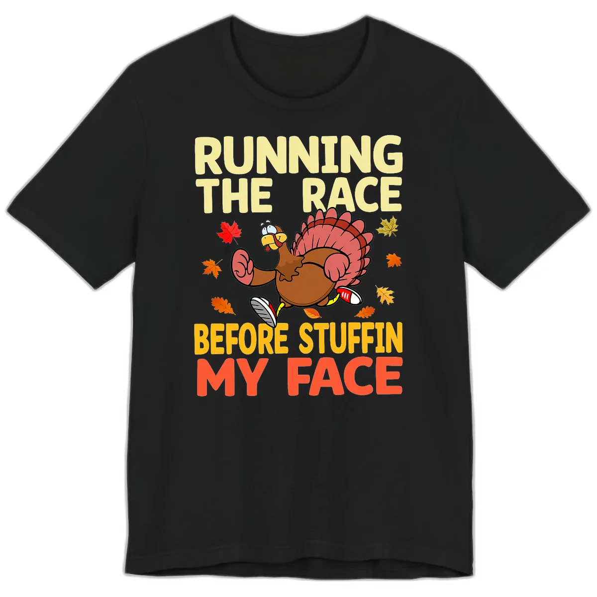 Running The Race Before Stuffin My Face Premium T-Shirt in Black