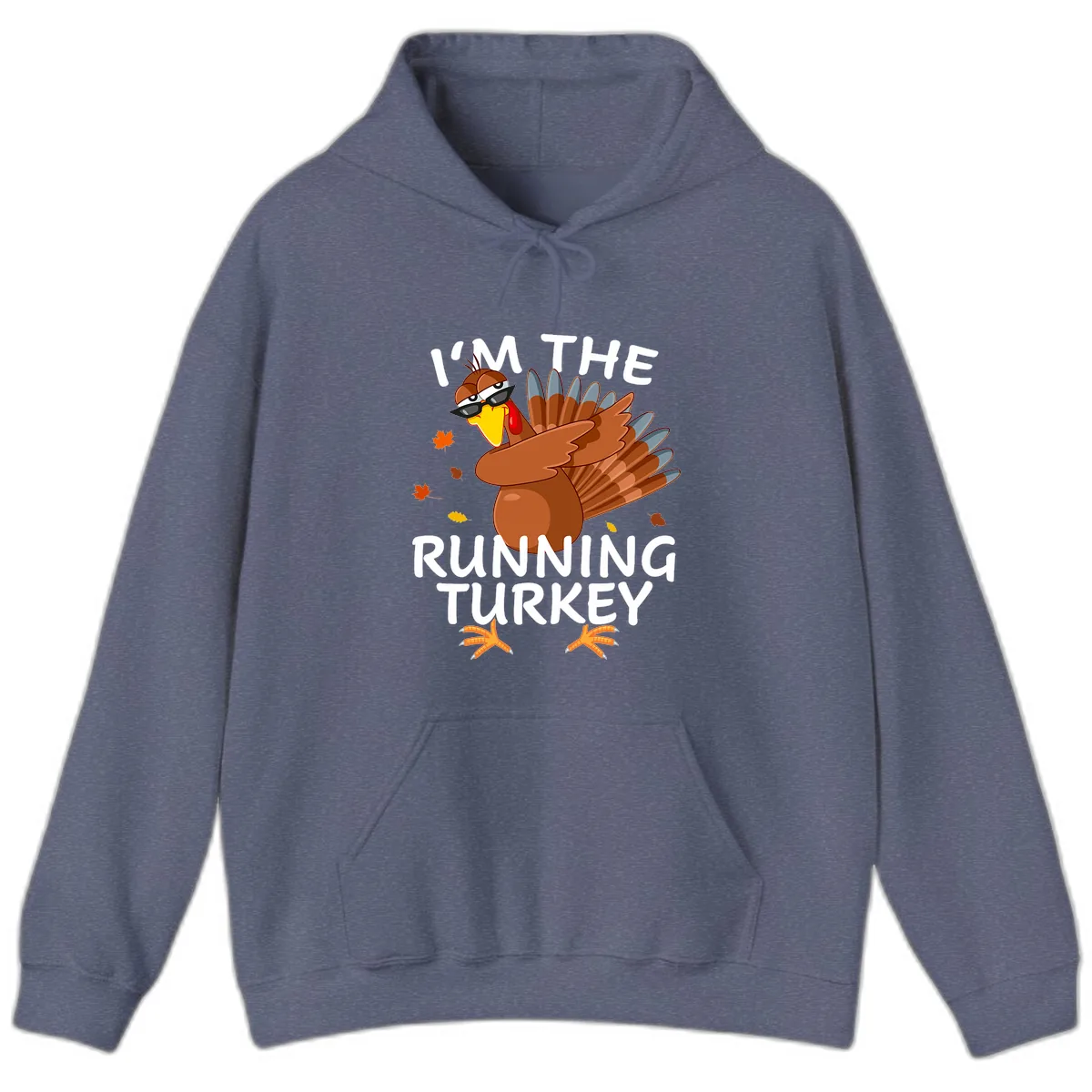 I'm The Running Turkey Hoodie in Heather Navy