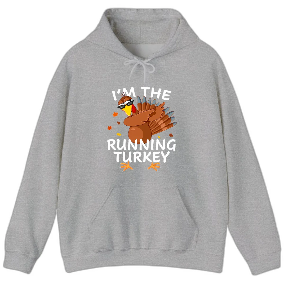 I'm The Running Turkey Hoodie in Sport Grey