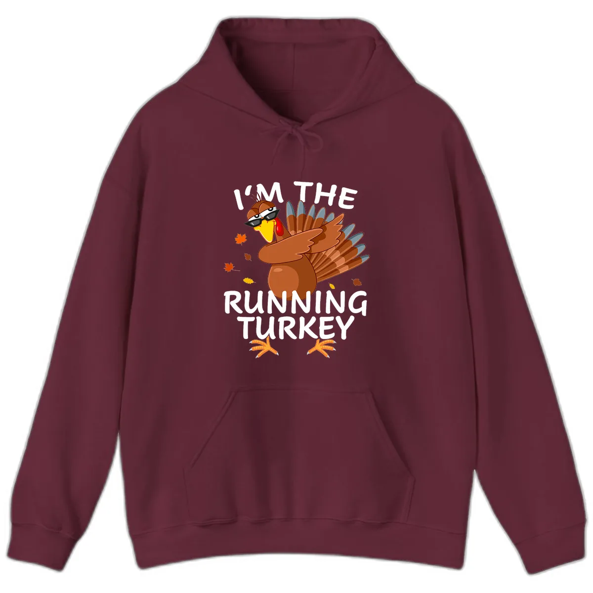 I'm The Running Turkey Hoodie in Maroon