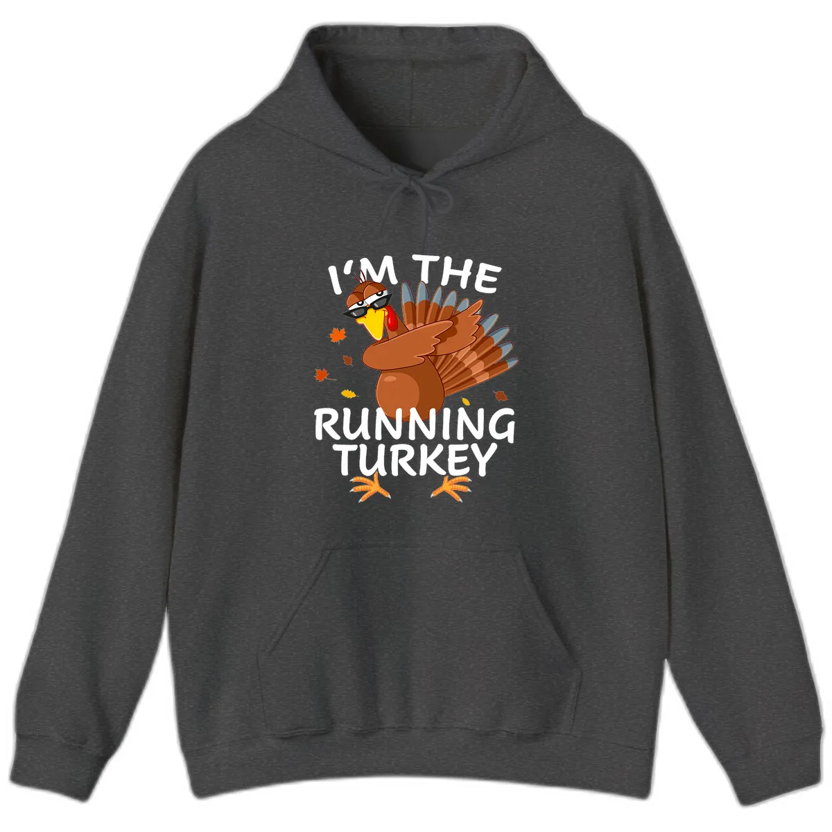 I'm The Running Turkey Hoodie in Dark Heather