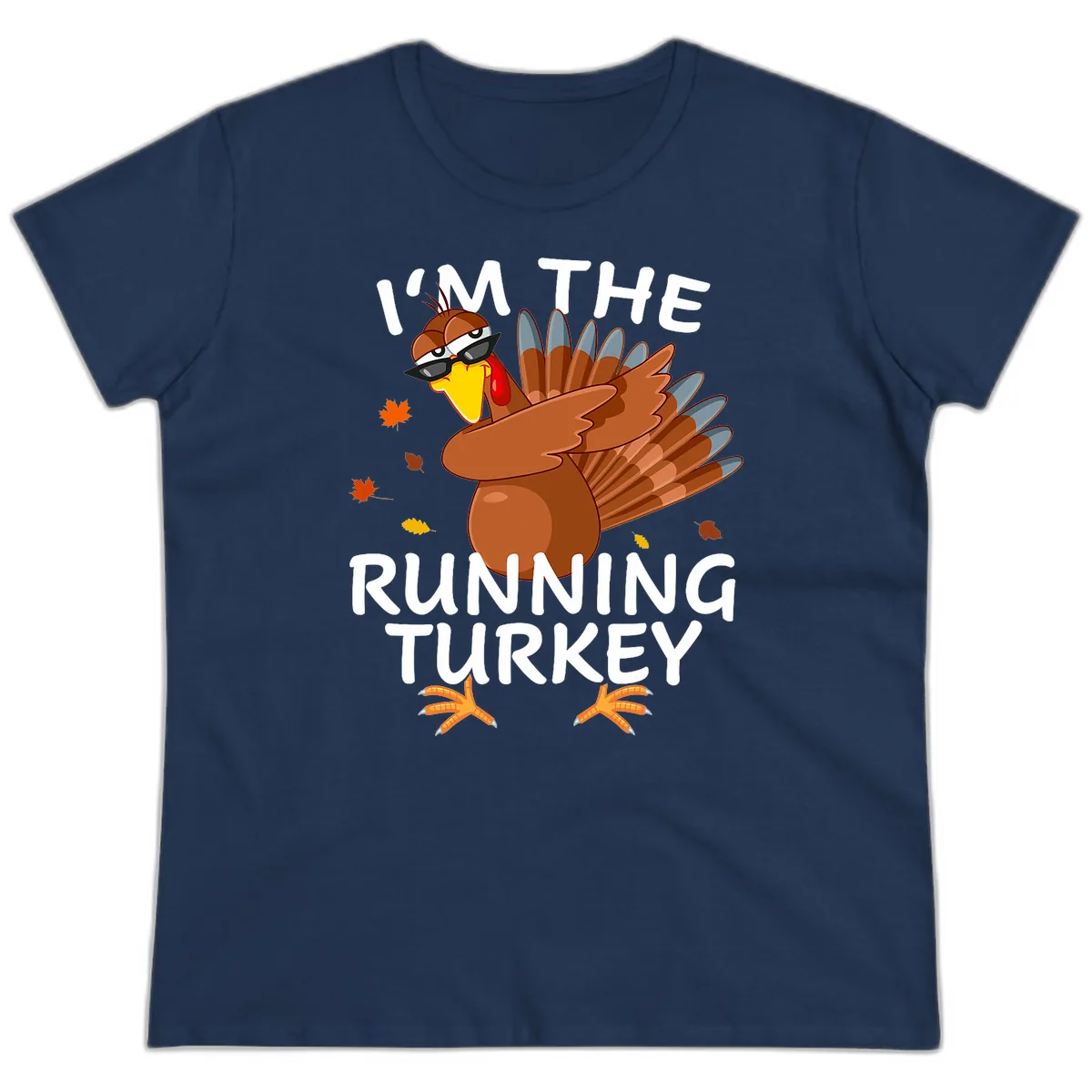 I'm The Running Turkey Ladies Tee in Navy