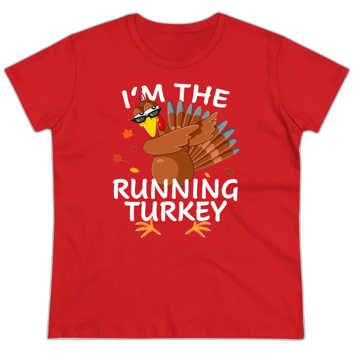 I'm The Running Turkey Ladies Tee in Red
