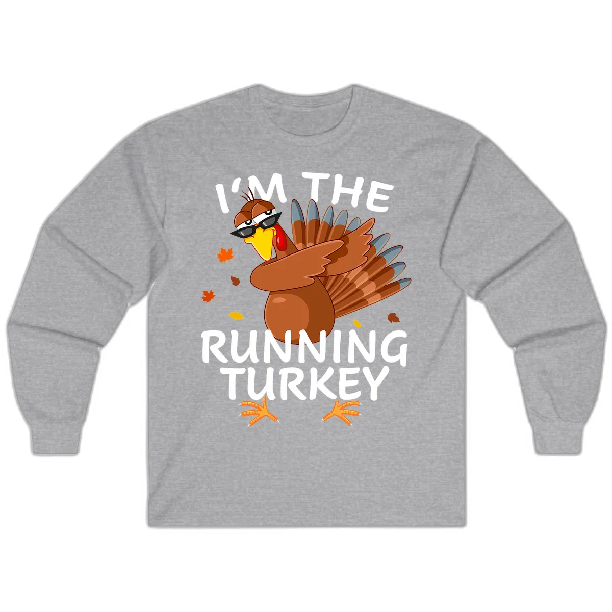 I'm The Running Turkey Long Sleeve in Sport Grey