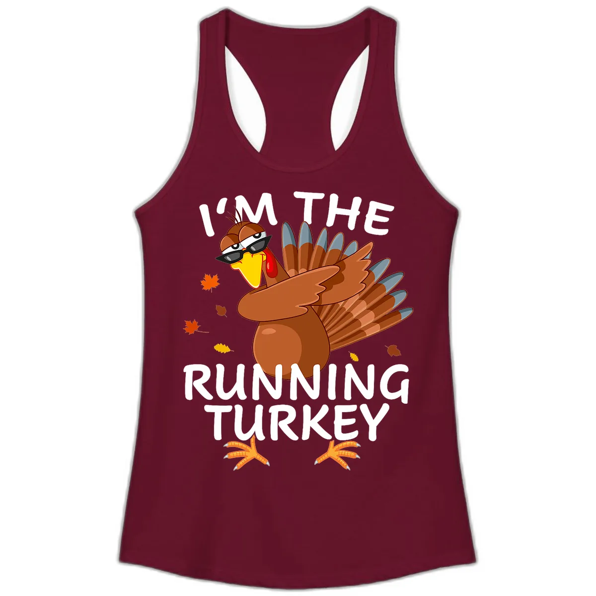 I'm The Running Turkey Ladies Tank in Solid Cardinal Red