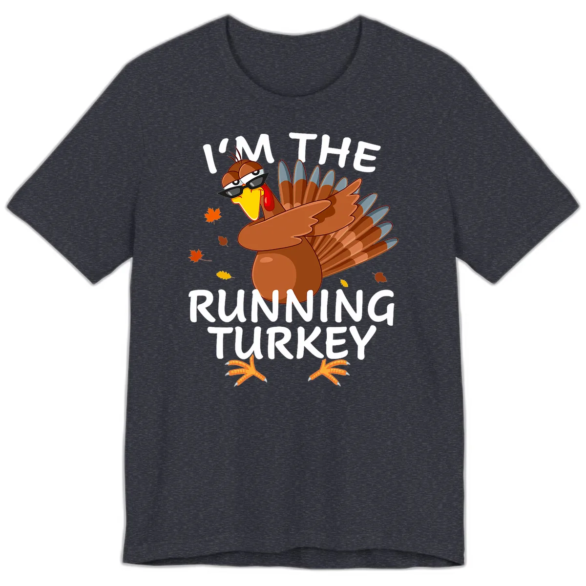 I'm The Running Turkey Premium T-Shirt in Heather Navy