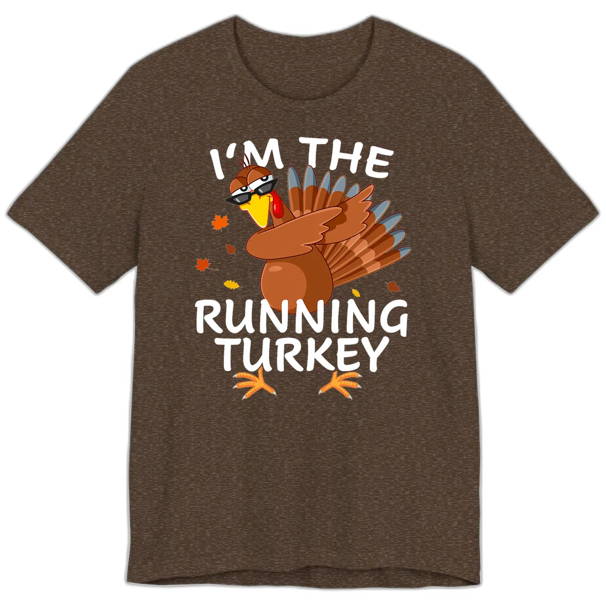 I'm The Running Turkey Premium T-Shirt in Heather Brown