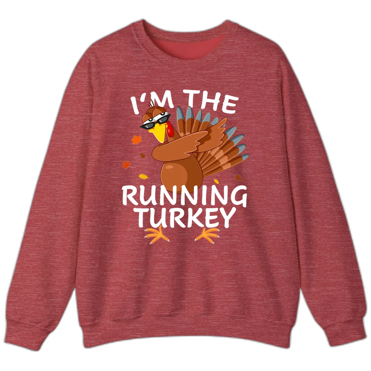 I'm The Running Turkey Sweatshirt in Heather Scarlet Red