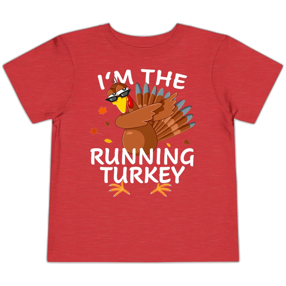 I'm The Running Turkey Toddler T-Shirt in Heather Red