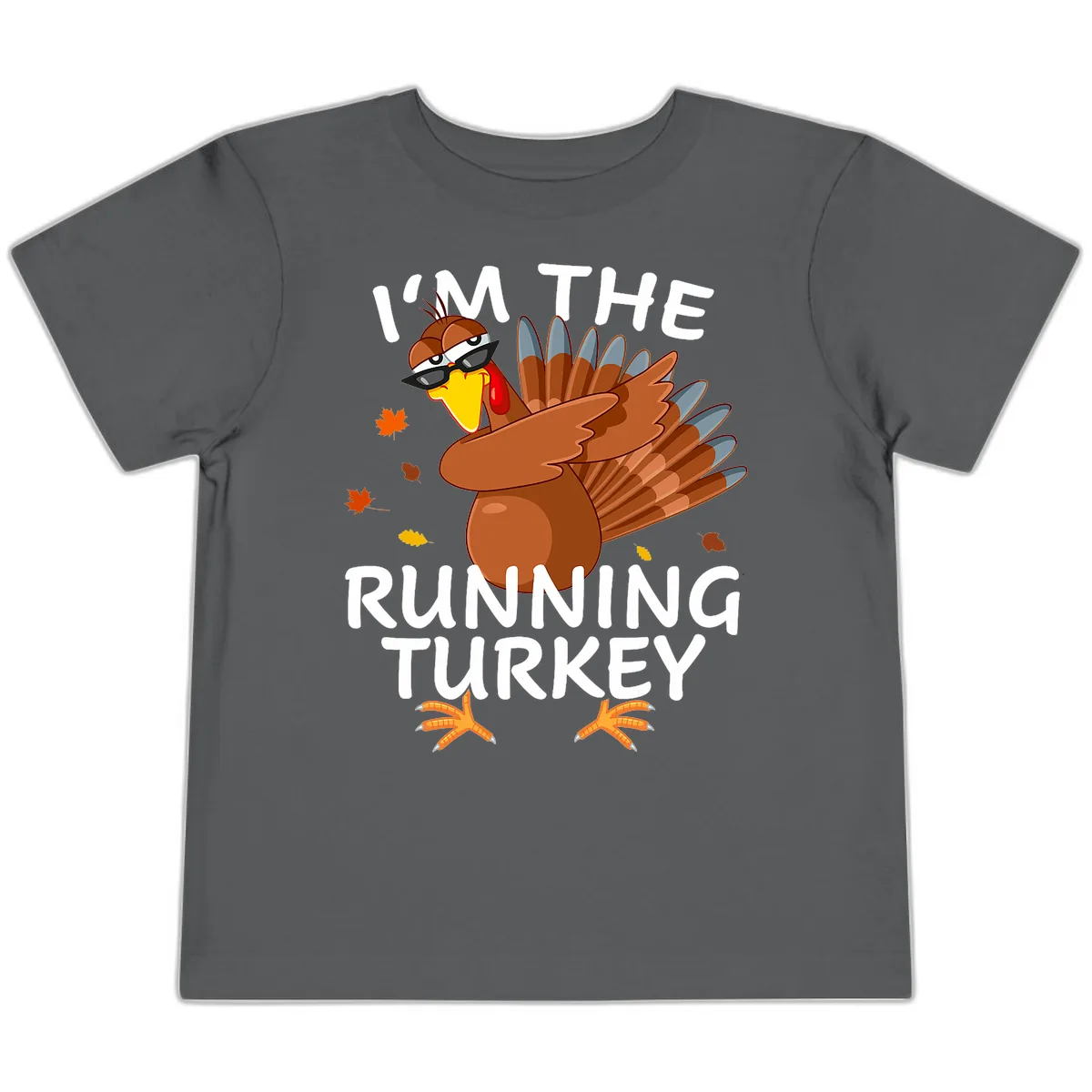 I'm The Running Turkey Toddler T-Shirt in Asphalt