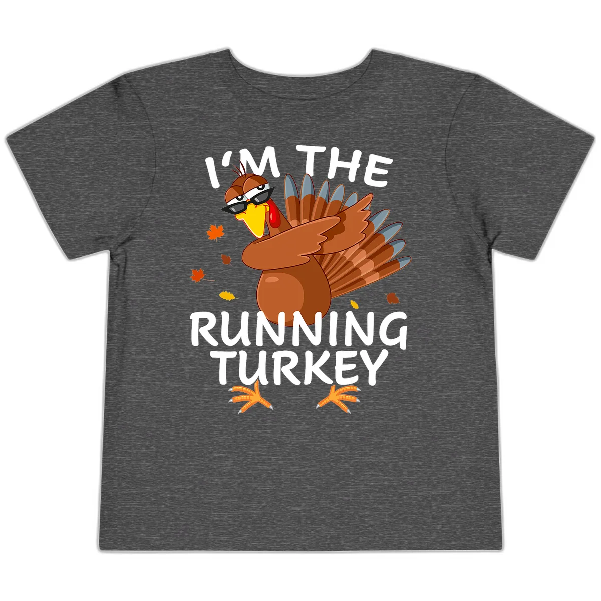 I'm The Running Turkey Toddler T-Shirt in Dark Heather Grey