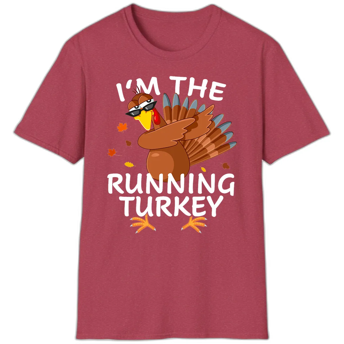I'm The Running Turkey T-Shirt in Heather Cardinal
