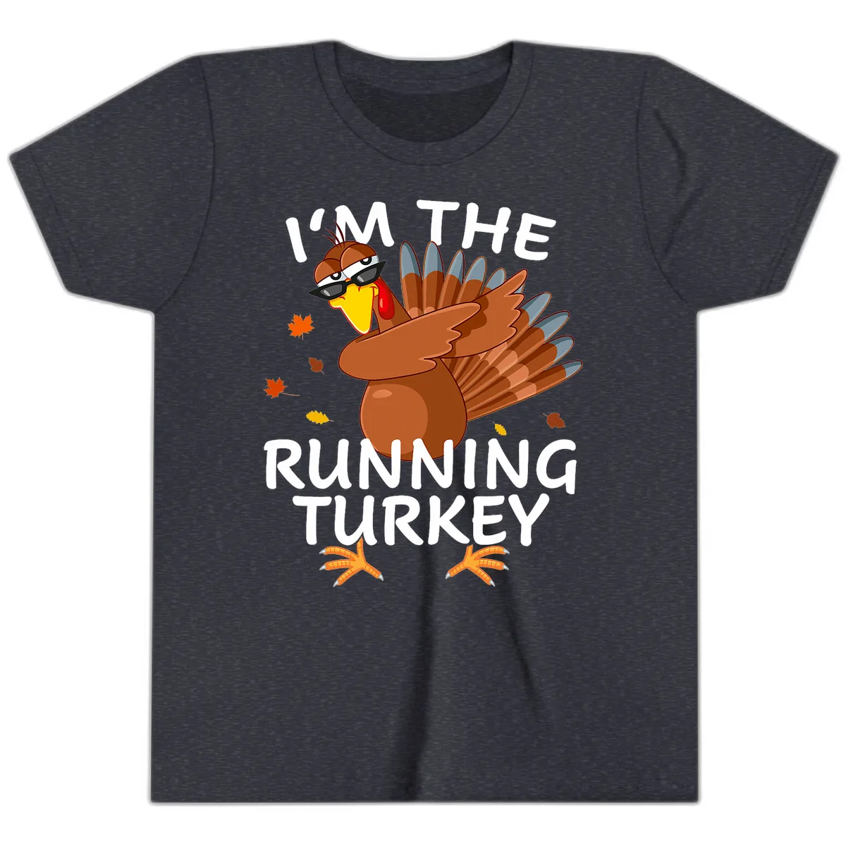 I'm The Running Turkey Youth T-Shirt in Heather Navy