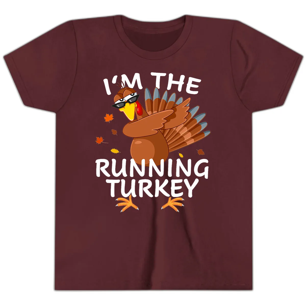 I'm The Running Turkey Youth T-Shirt in Maroon