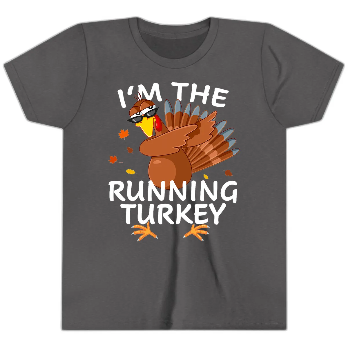 I'm The Running Turkey Youth T-Shirt in Dark Heather Grey
