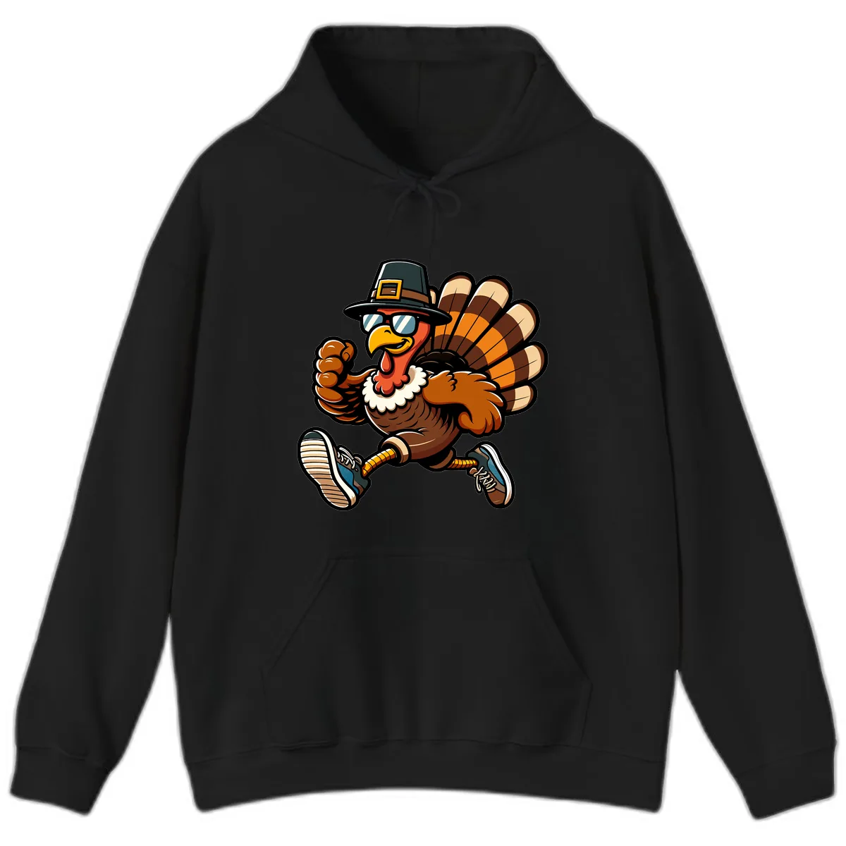 Running Turkey Trot Pilgrim Hoodie in Black