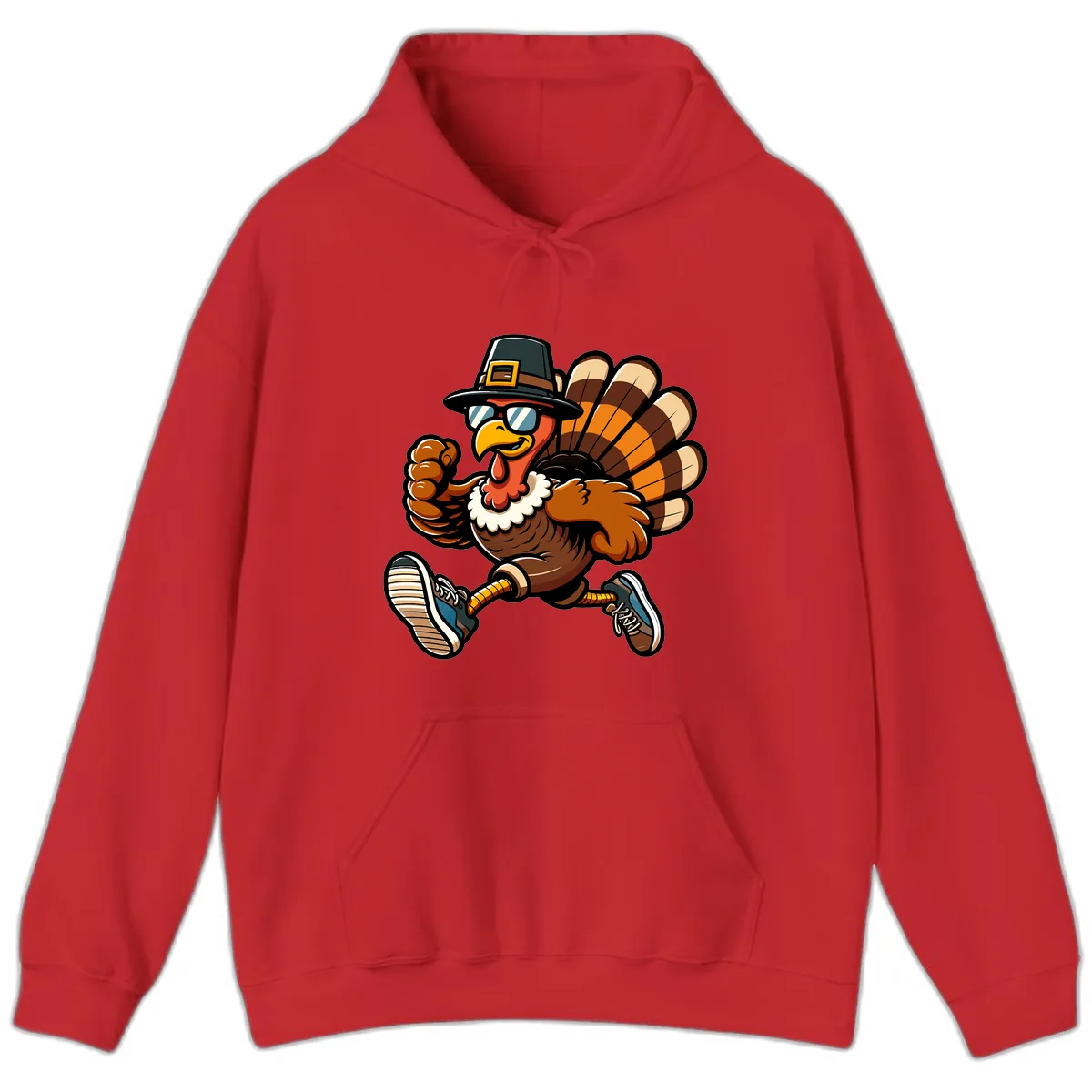 Running Turkey Trot Pilgrim Hoodie in Red