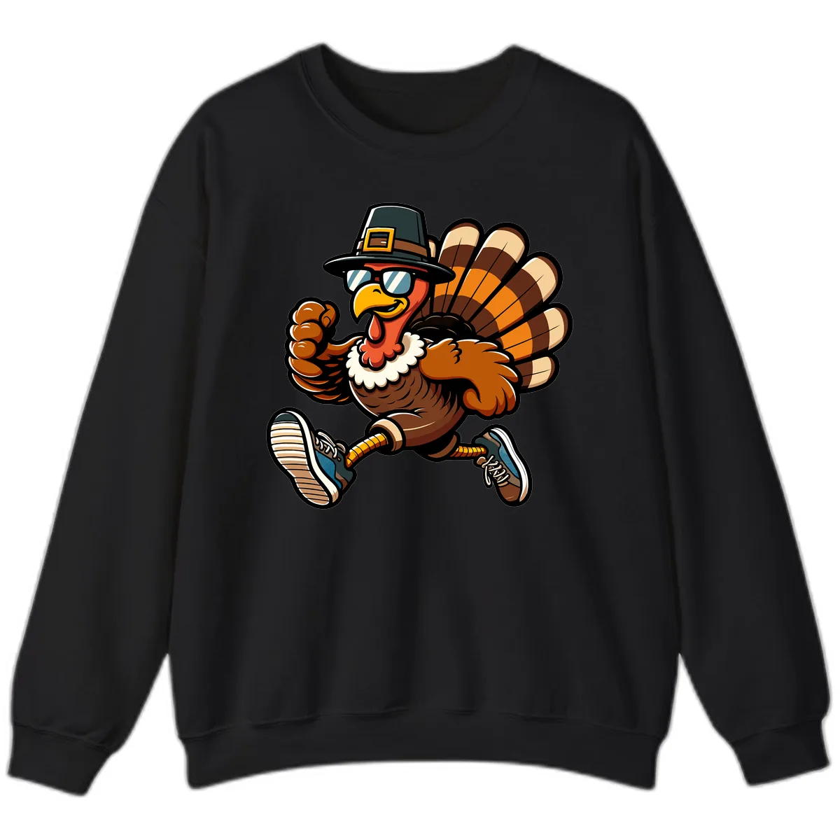 Running Turkey Trot Pilgrim Sweatshirt in Black