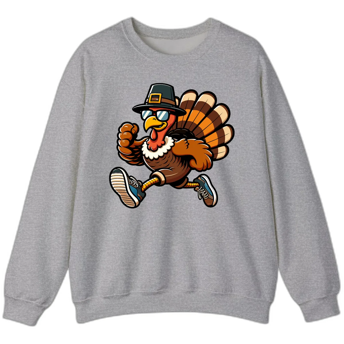Running Turkey Trot Pilgrim Sweatshirt in Sport Grey