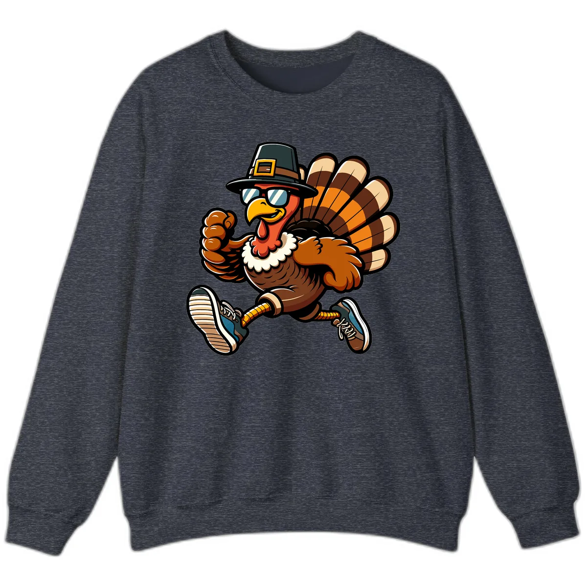 Running Turkey Trot Pilgrim Sweatshirt in Heather Sport Dark Navy