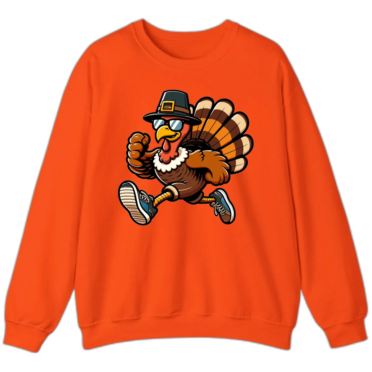 Running Turkey Trot Pilgrim Sweatshirt in Orange