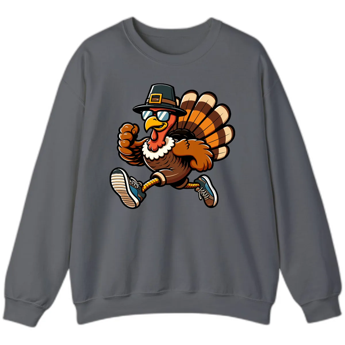 Running Turkey Trot Pilgrim Sweatshirt in Charcoal