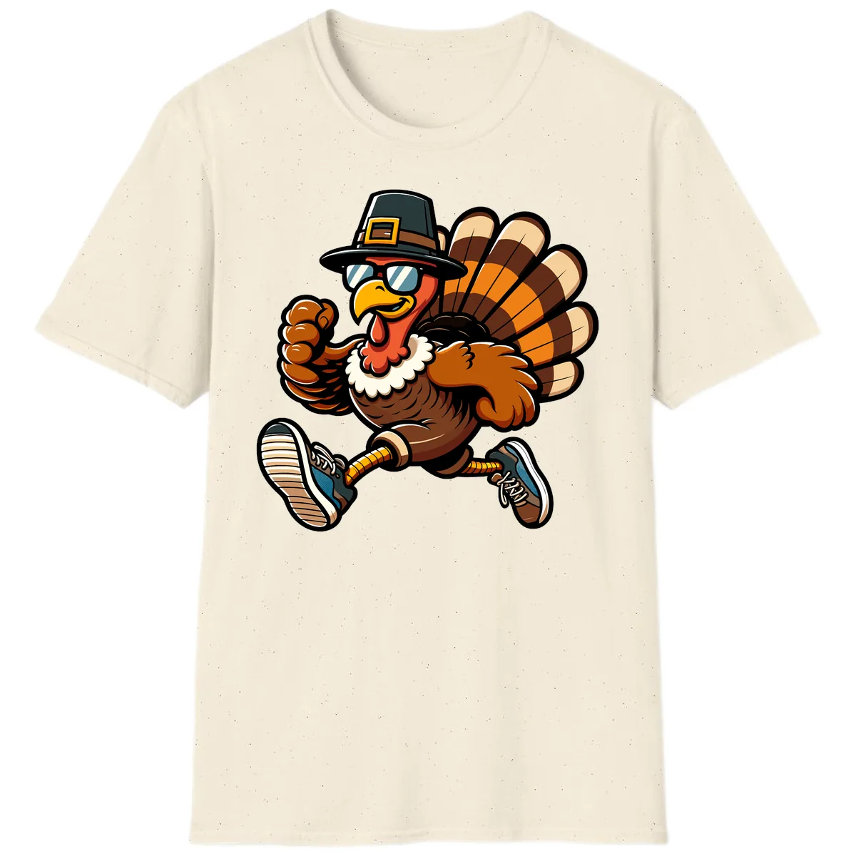Running Turkey Trot Pilgrim T-Shirt in Natural