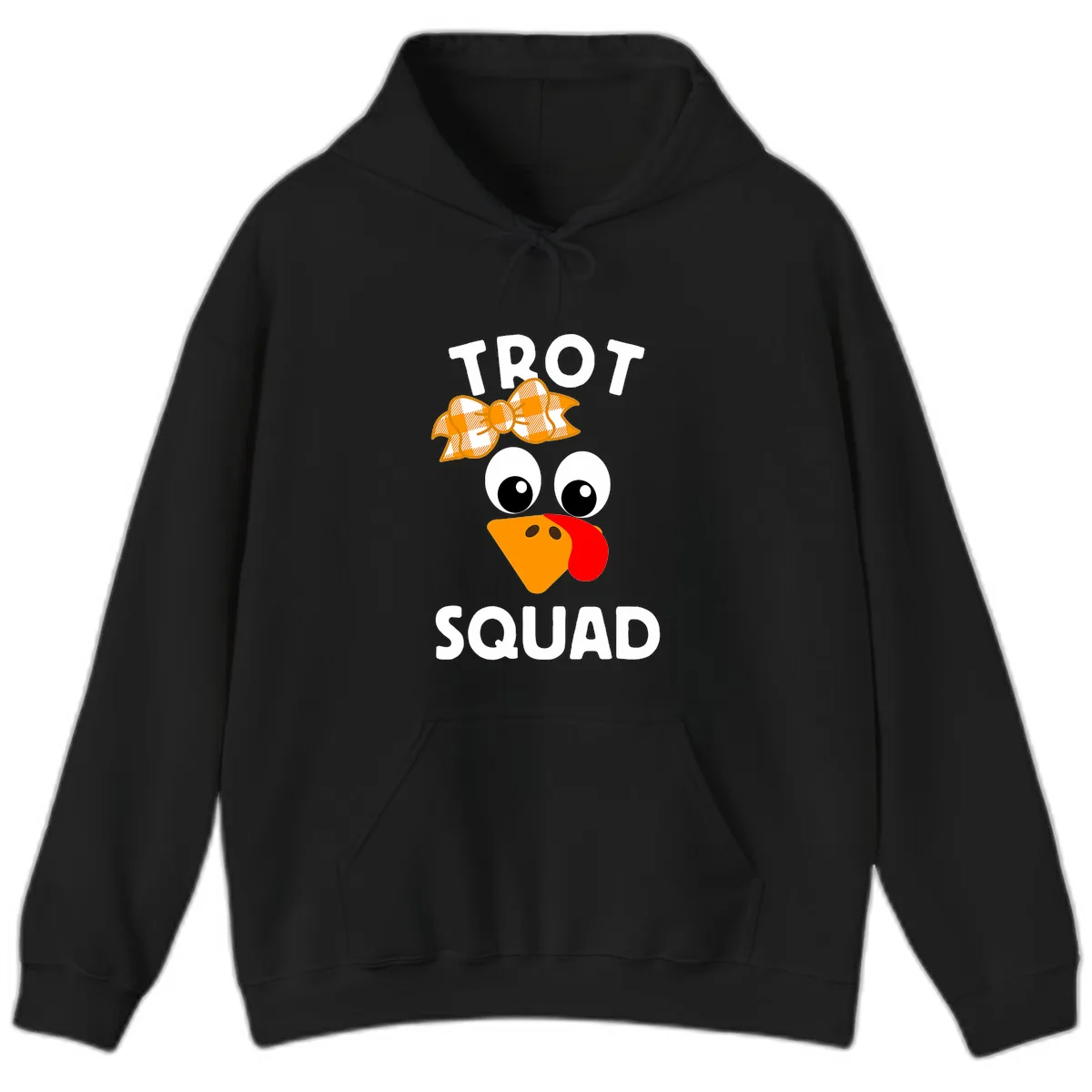 Turkey Trot Squad Design Hoodie in Black