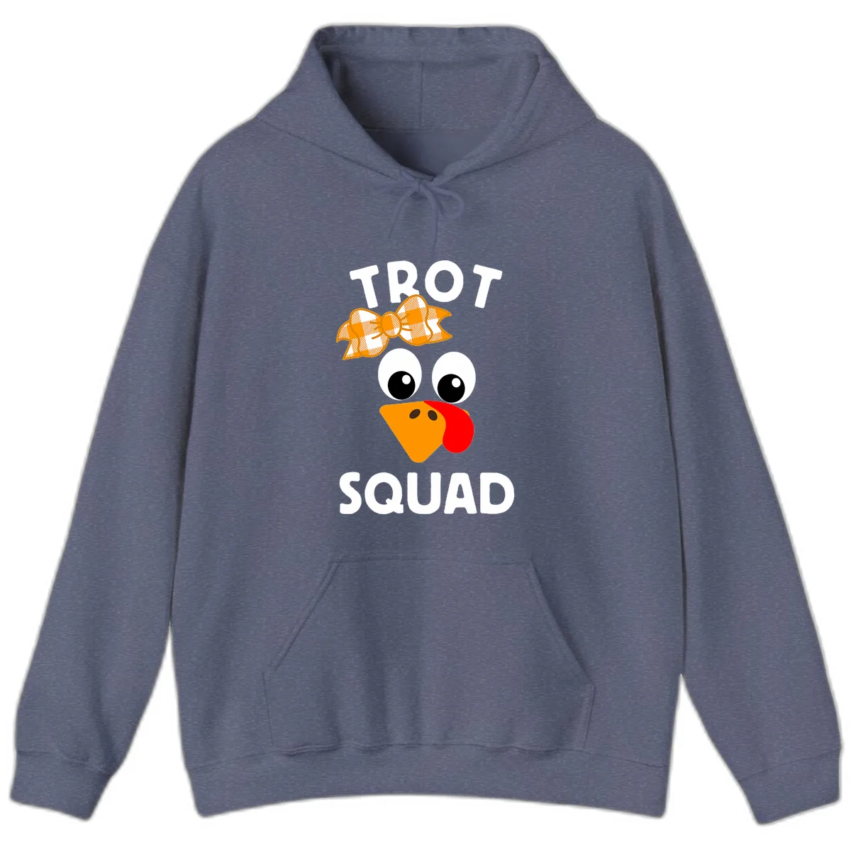 Turkey Trot Squad Design Hoodie in Heather Navy