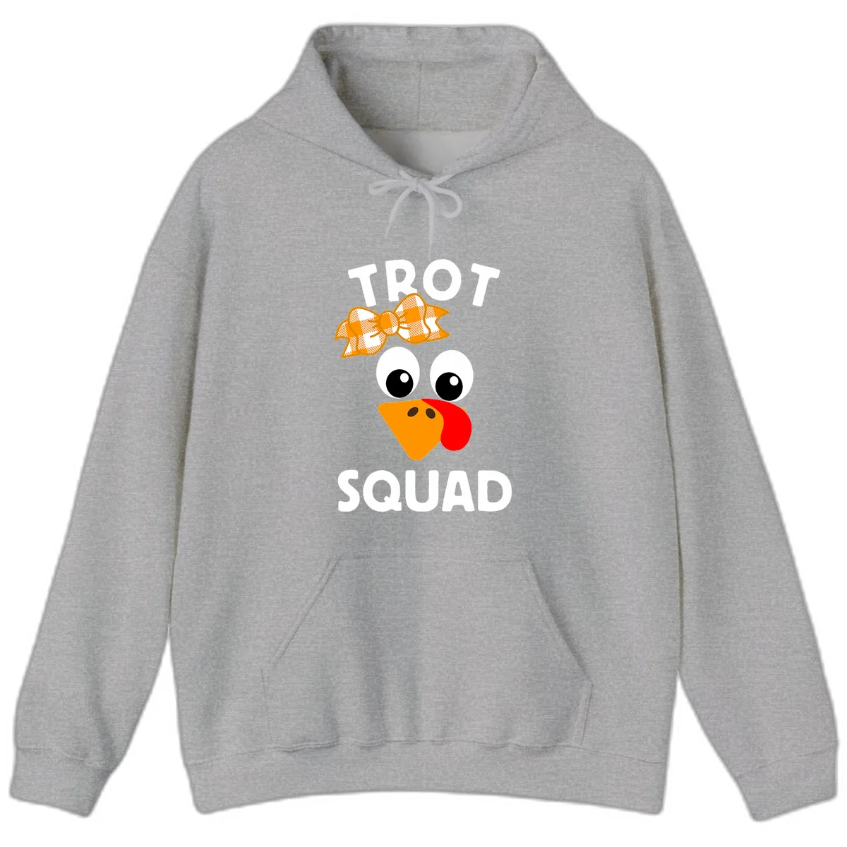 Turkey Trot Squad Design Hoodie in Sport Grey