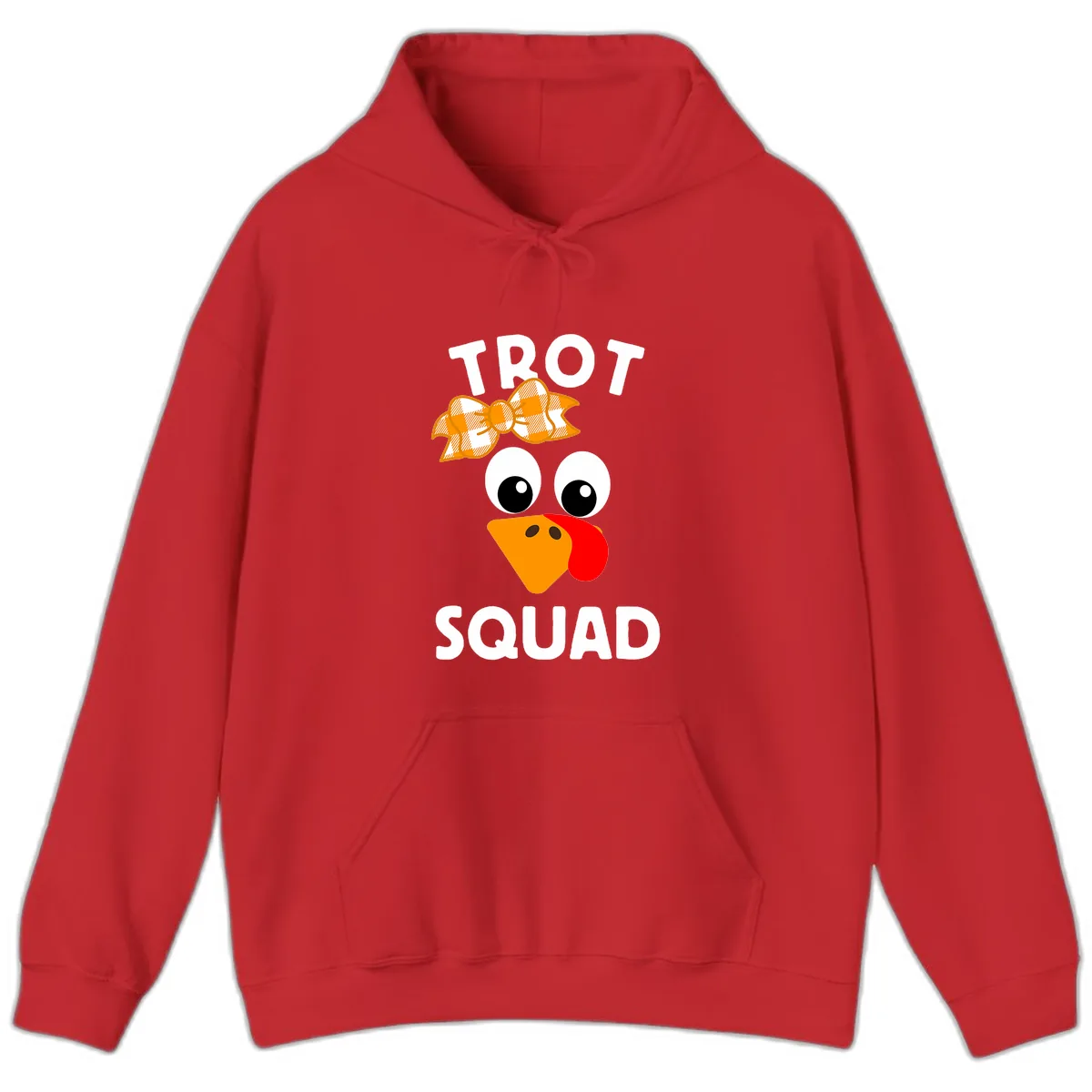 Turkey Trot Squad Design Hoodie in Red