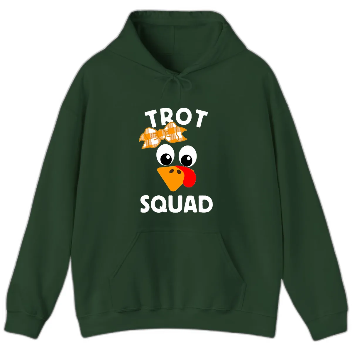Turkey Trot Squad Design Hoodie in Forest Green