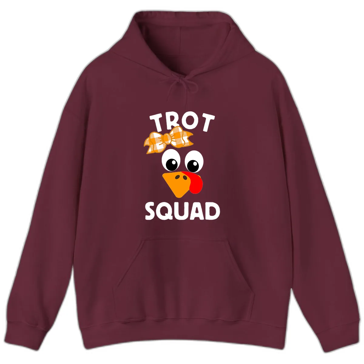 Turkey Trot Squad Design Hoodie in Maroon