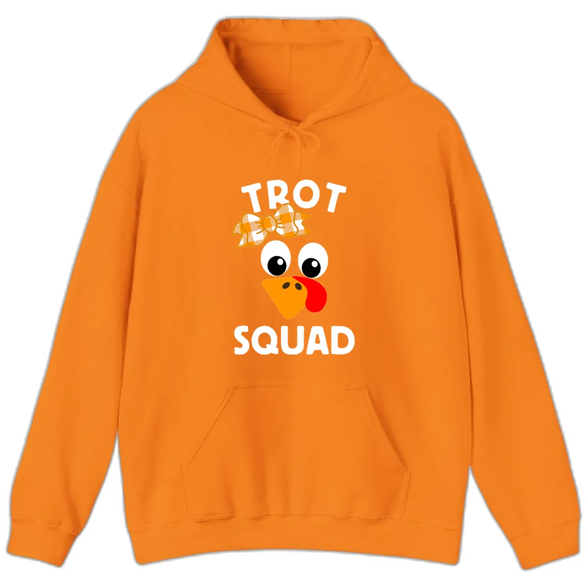 Turkey Trot Squad Design Hoodie in Safety Orange