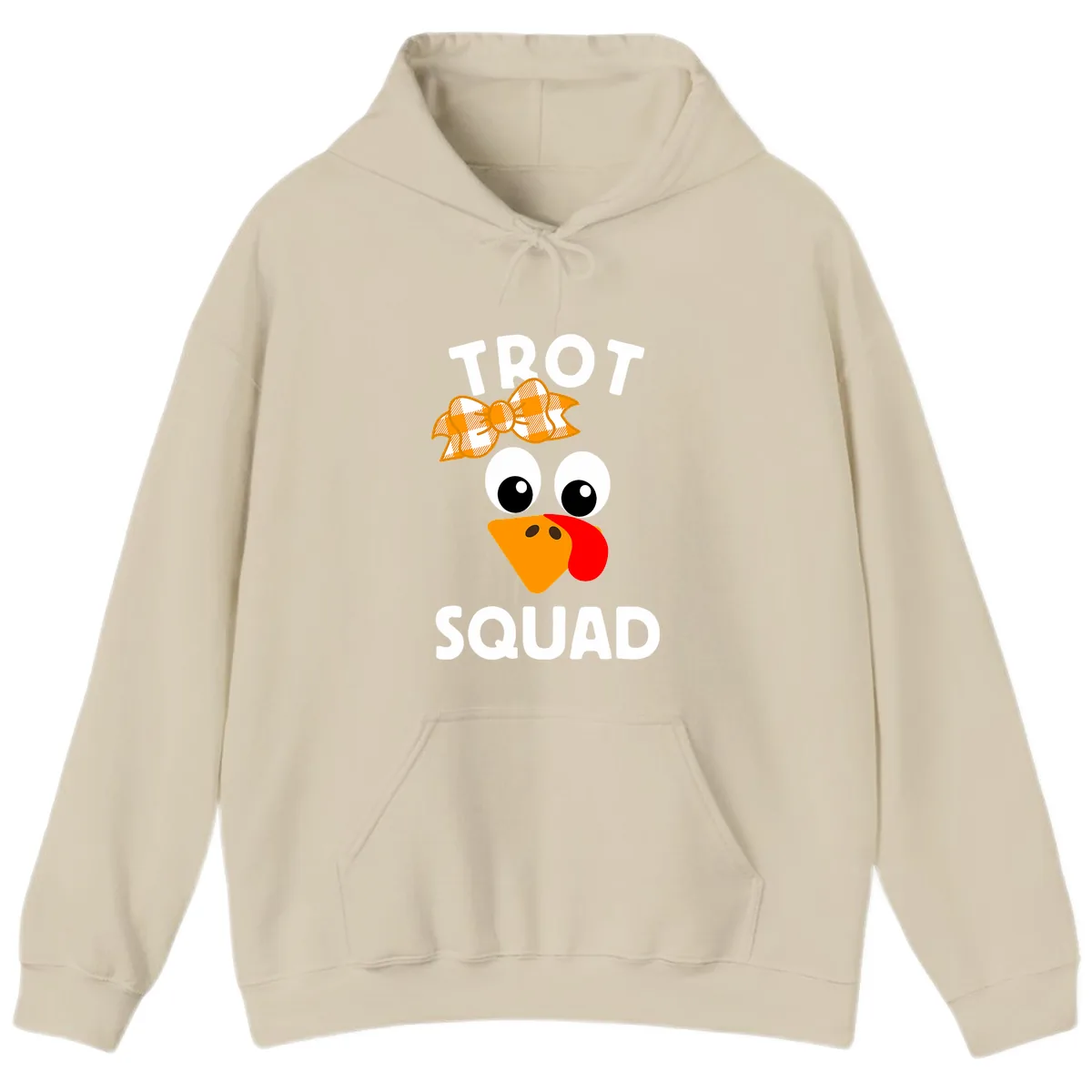 Turkey Trot Squad Design Hoodie in Sand