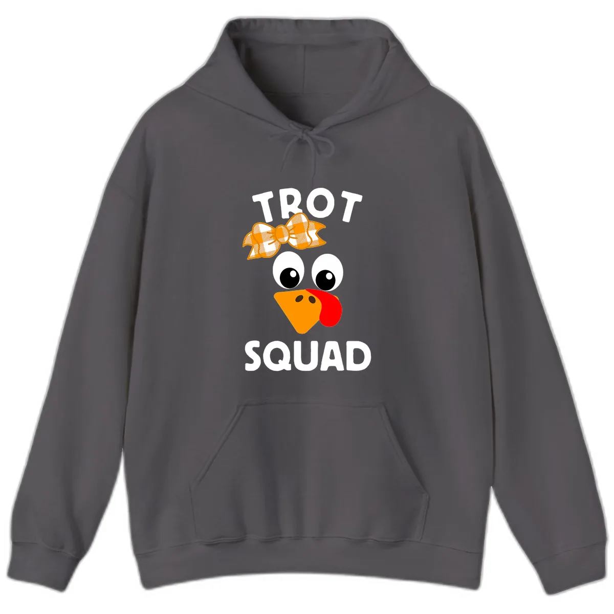 Turkey Trot Squad Design Hoodie in Charcoal