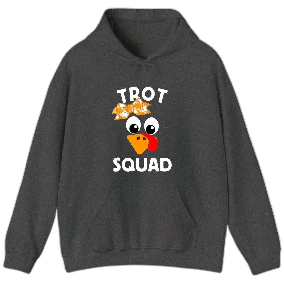 Turkey Trot Squad Design Hoodie in Dark Heather