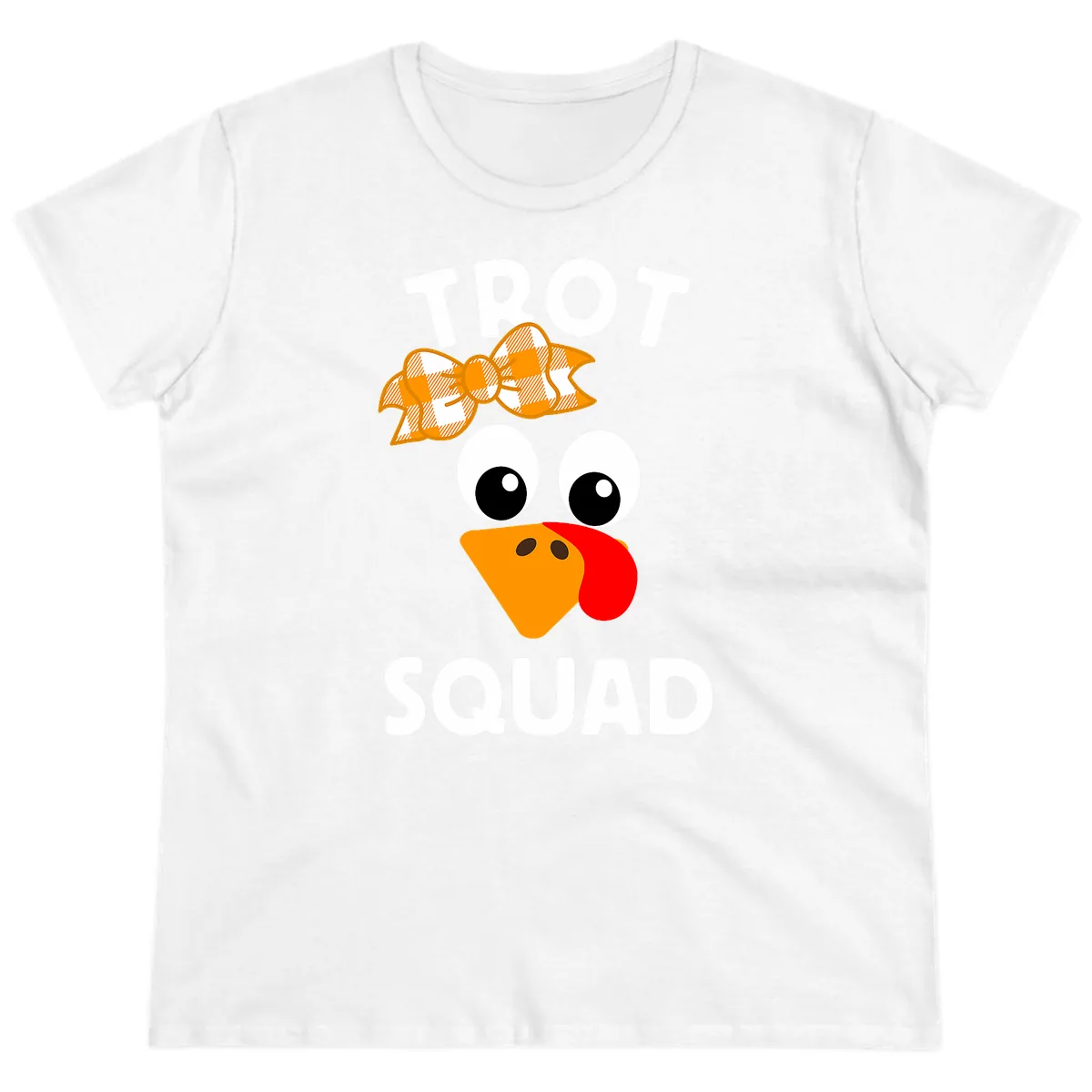 Turkey Trot Squad Design Ladies Tee in White
