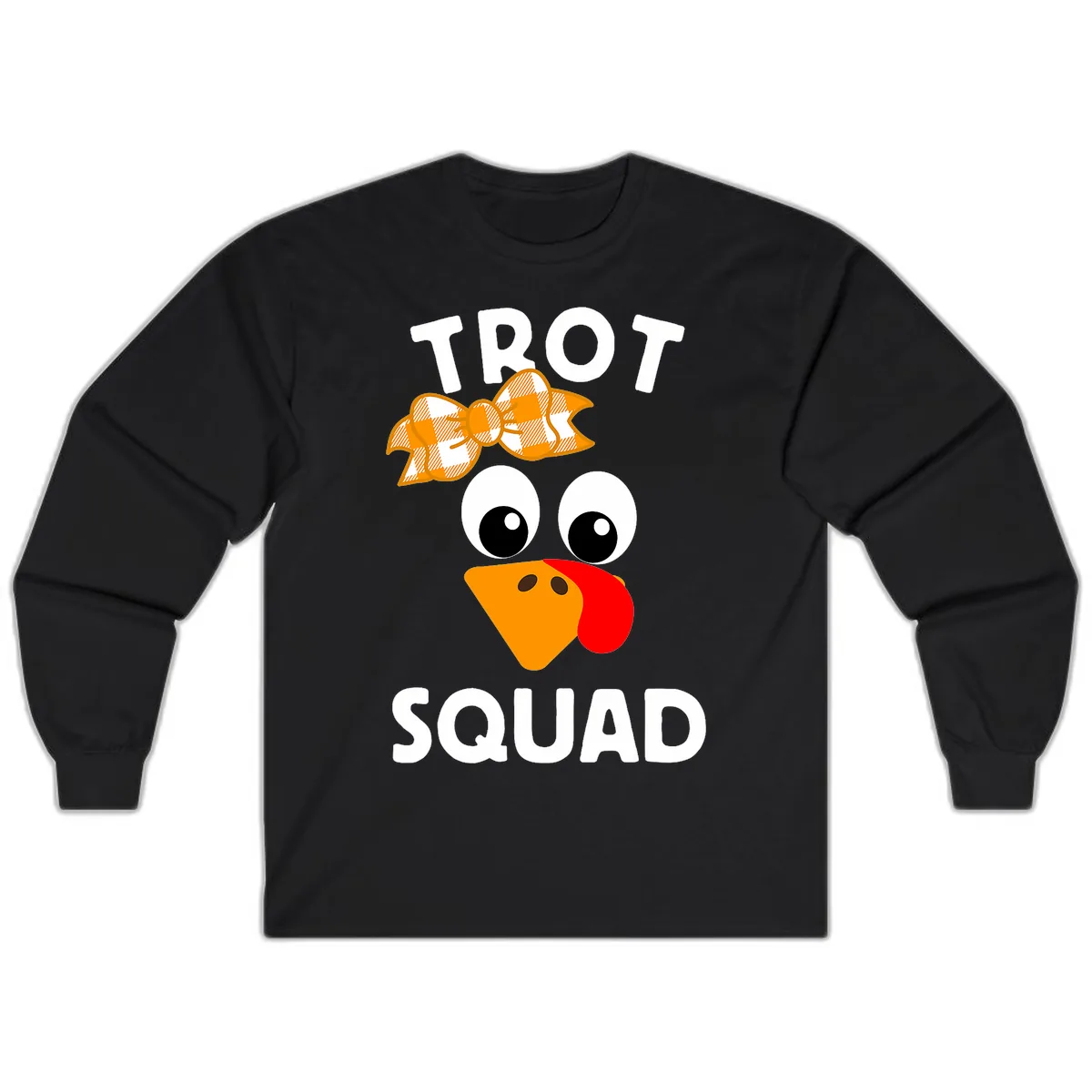Turkey Trot Squad Design Long Sleeve in Black