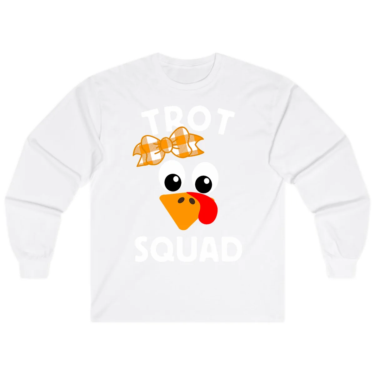 Turkey Trot Squad Design Long Sleeve in White