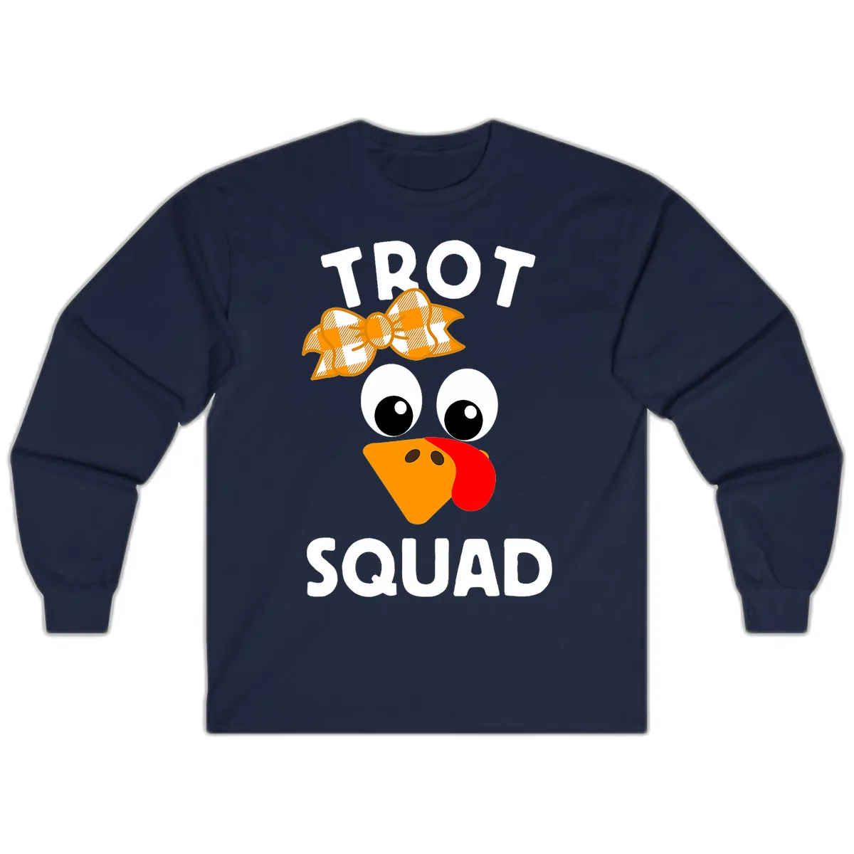Turkey Trot Squad Design Long Sleeve in Navy