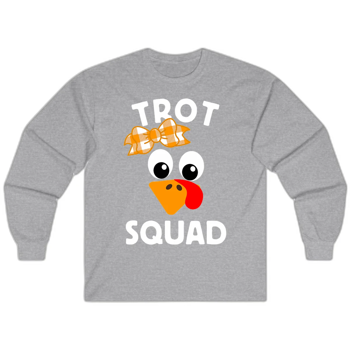 Turkey Trot Squad Design Long Sleeve in Sport Grey