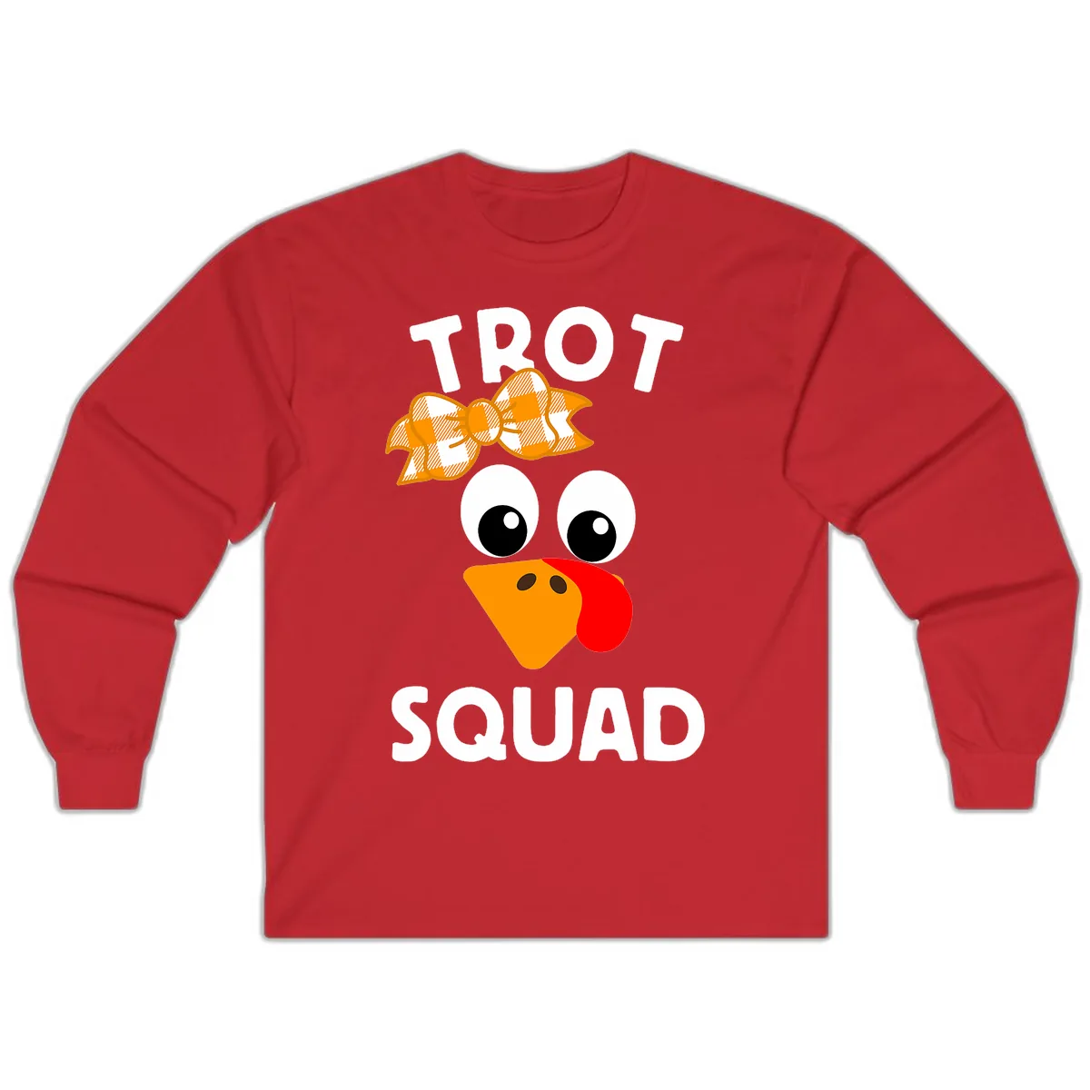 Turkey Trot Squad Design Long Sleeve in Red