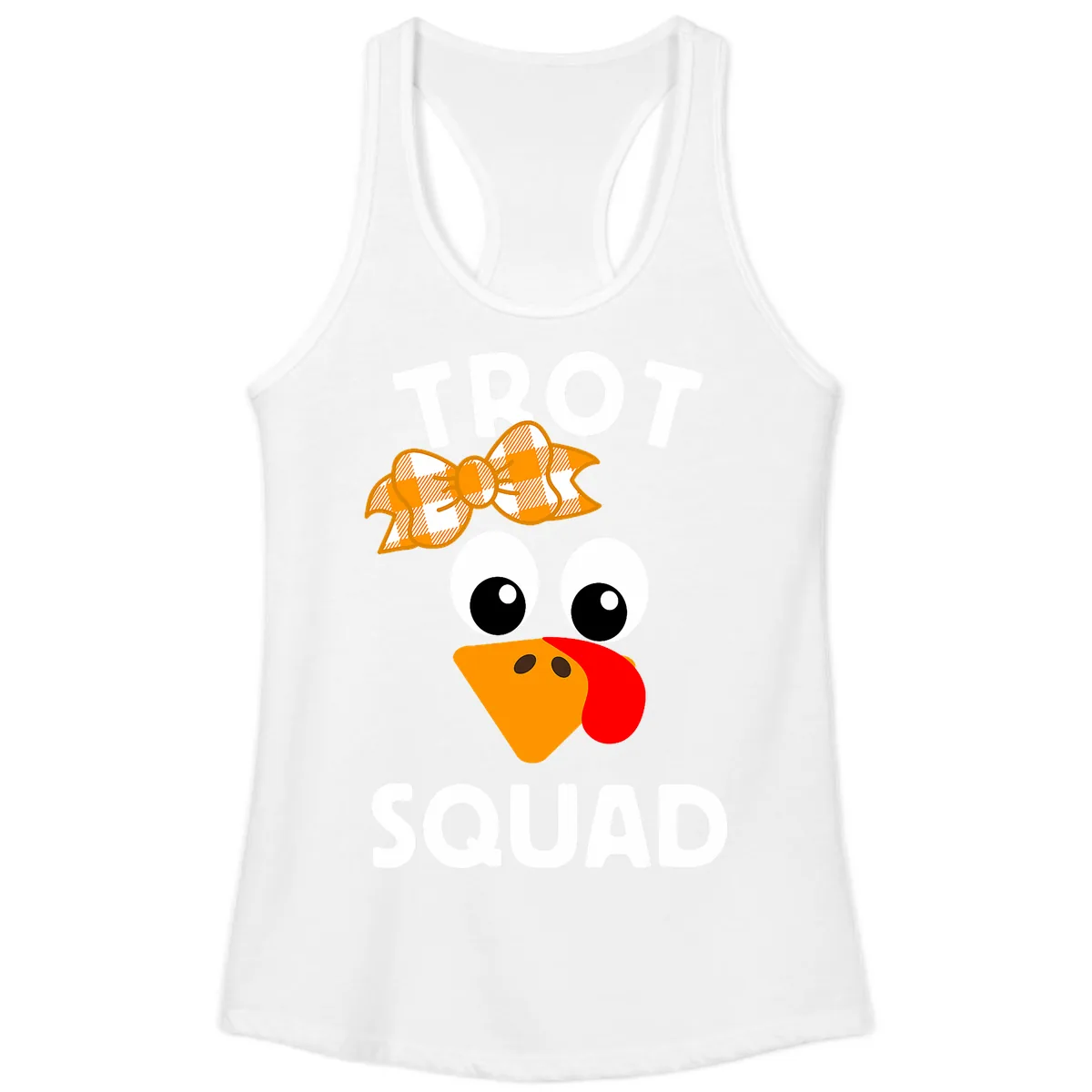 Turkey Trot Squad Design Ladies Tank in White