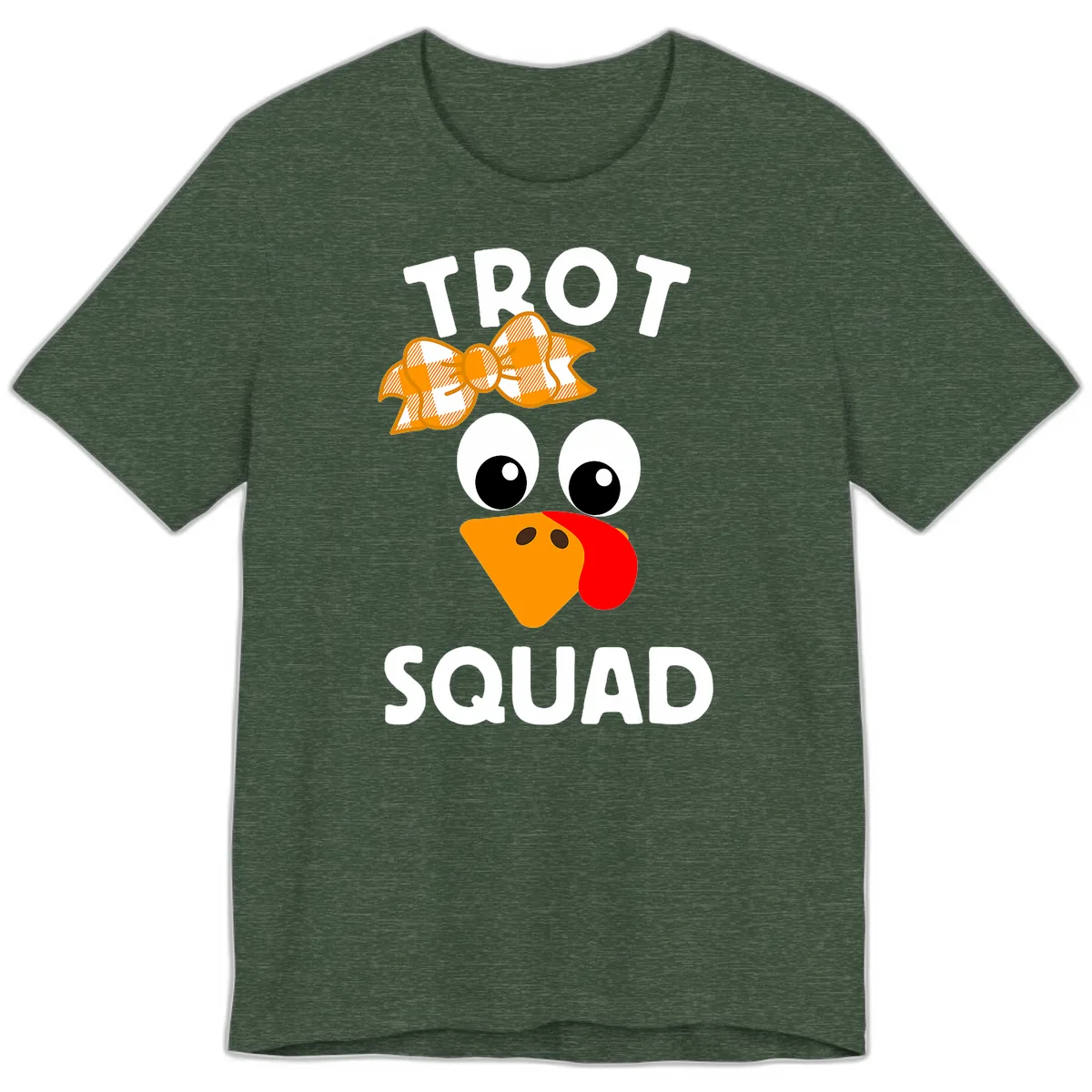 Turkey Trot Squad Design Premium T-Shirt in Heather Forest